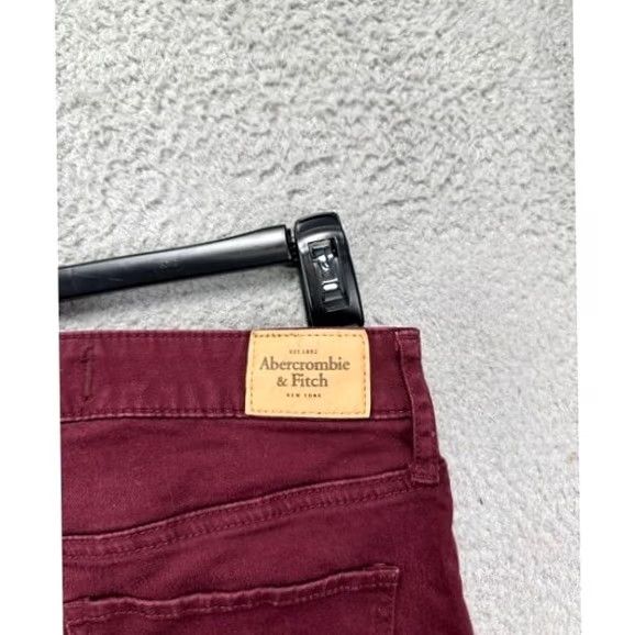 Abercrombie & Fitch Abercrombie & Fitch Jeans Womens 28 Burgundy Skinny Mid-Rise Stretch Denim Pants Size 28" / US 6 / IT 42 - 6 Thumbnail