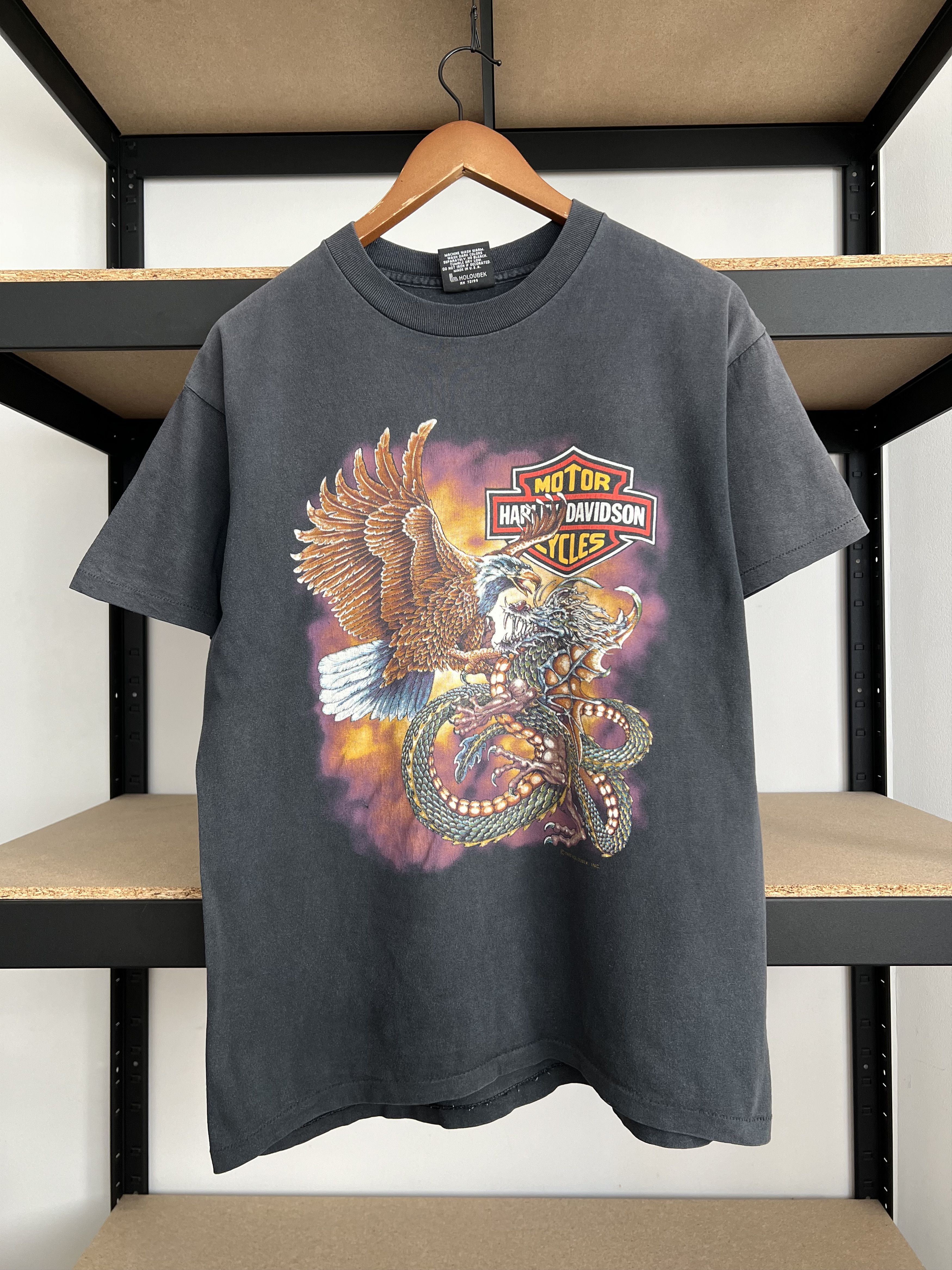 Harley Davidson Vintage 1993 Harley Davidson Eagle Dragon Sturgis T-shirt Size US M / EU 48-50 / 2 - 1 Thumbnail