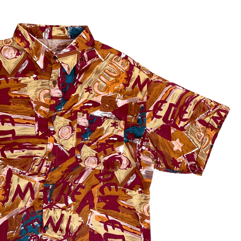 Vintage Vintage summer shirt with crazy patterns - Tacot Bleu Size US L / EU 52-54 / 3 - 2 Thumbnail