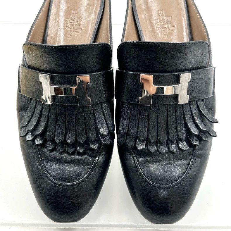 Hermes Hermes Black Tassel SlipOn Loafers-2506 Size US 5 / IT 35 - 6 Thumbnail