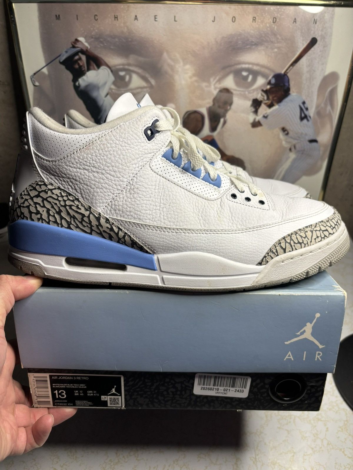Jordan Brand Air Jordan 3 Retro UNC Size US 13 / EU 46 - 1 Thumbnail
