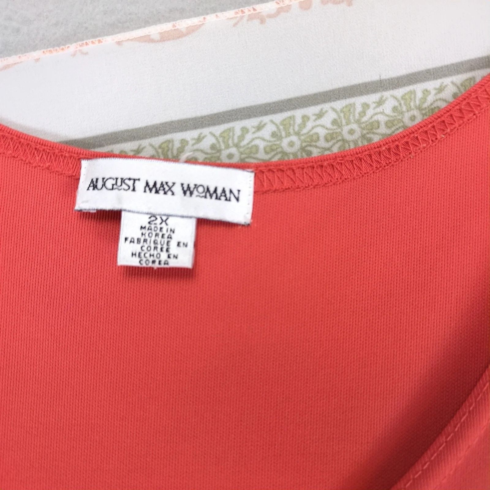 Other August Max Orange Tank & Sheer Floral Open Kimono Plus Size Size XXL / US 16-18 / IT 52-54 - 5 Thumbnail