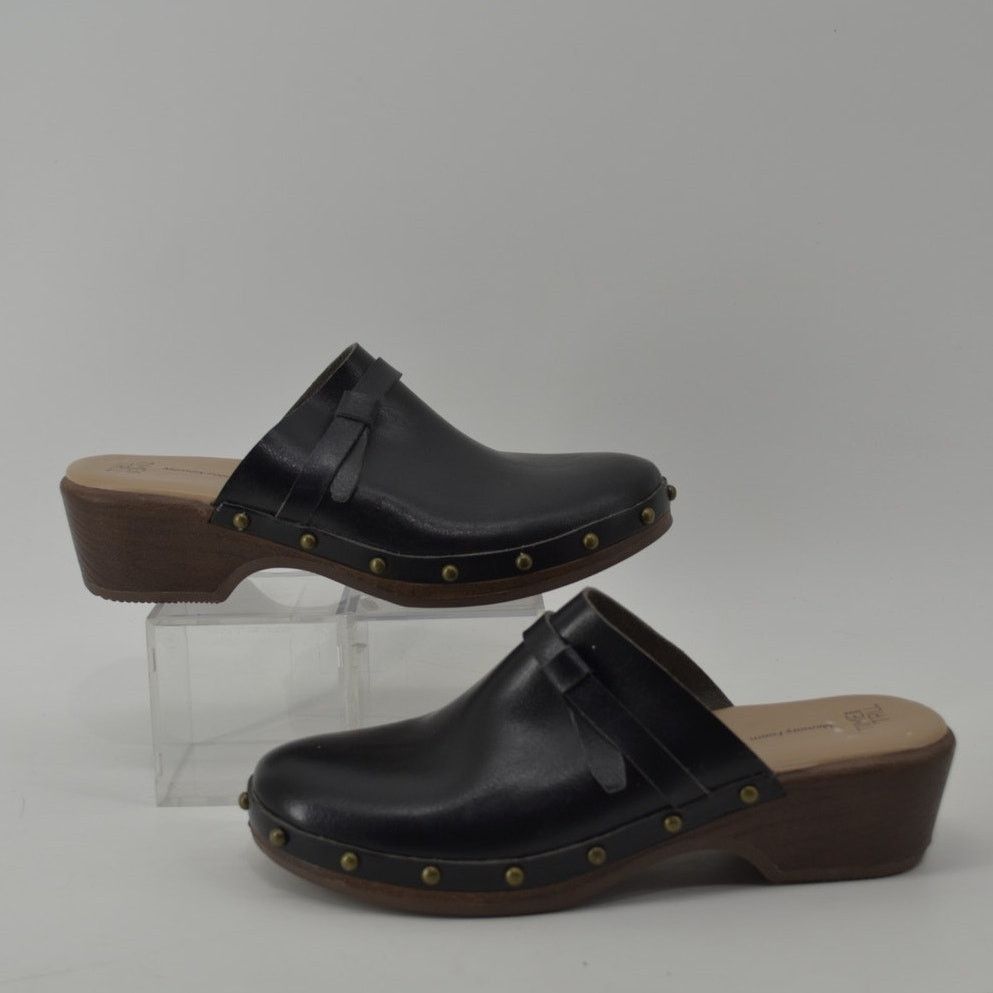 Other Time and Tru Womens Sz 8 Clogs Black Faux Leather Y2K Style Size US 8 / IT 38 - 8 Thumbnail