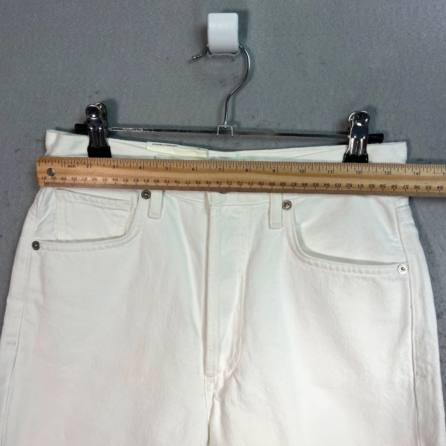 Citizens Of Humanity CITIZENS OF HUMANITY Womens Denim Shorts Size 24 White Frayed Cut-Offs Size 42" / US 20 - 5 Thumbnail