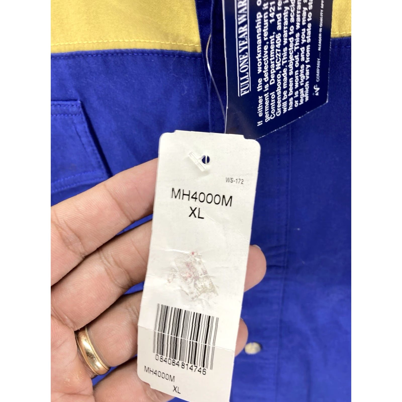 Wrangler VINTAGE Wrangler Bonanza Rodeo Shirt Men XL Stripe Short Sleeve Button Heavy Cotton Western NWT Size US XL / EU 56 / 4 - 5 Thumbnail