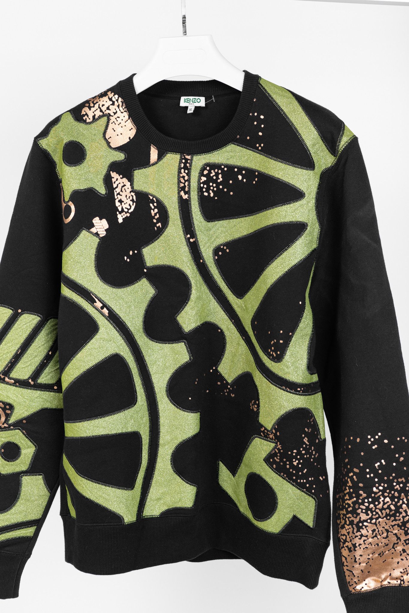 Kenzo Kenzo Black & Green Gear-Patch Cotton Sweatshirt Size US XL / EU 56 / 4 - 3 Thumbnail