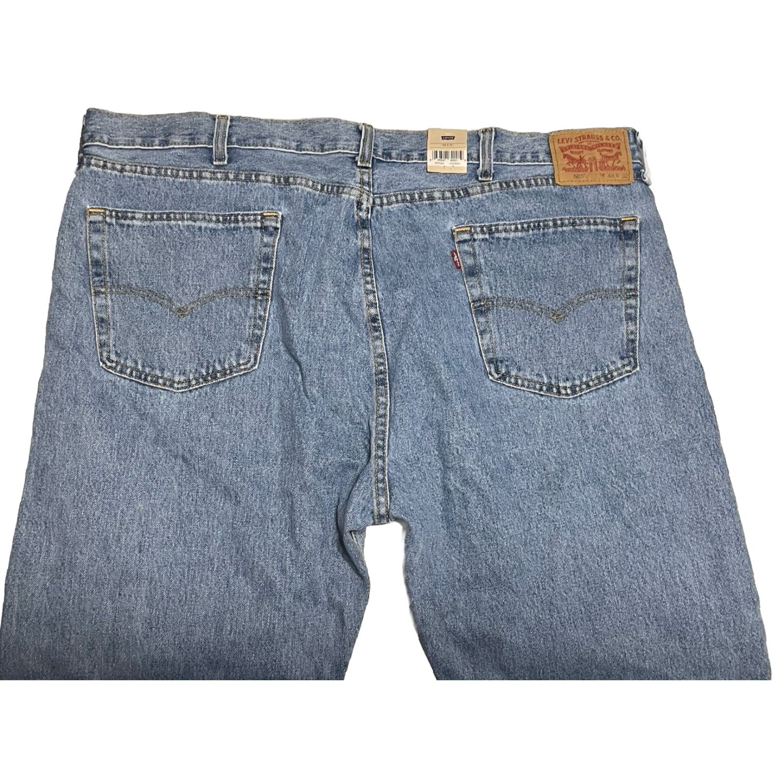 Levi's Levis Strauss Mens 505 Regular Fit Straight Leg Denim Jeans 44 X 31 Blue Pants Size US 44 / EU 60 - 5 Thumbnail