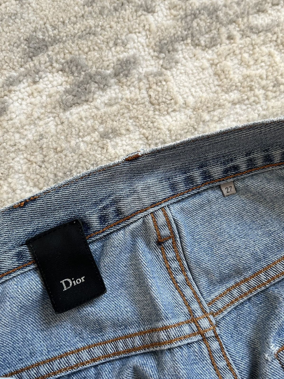 Dior dior homme ss12 light blue knee distressed denim Size US 27 - 6 Thumbnail