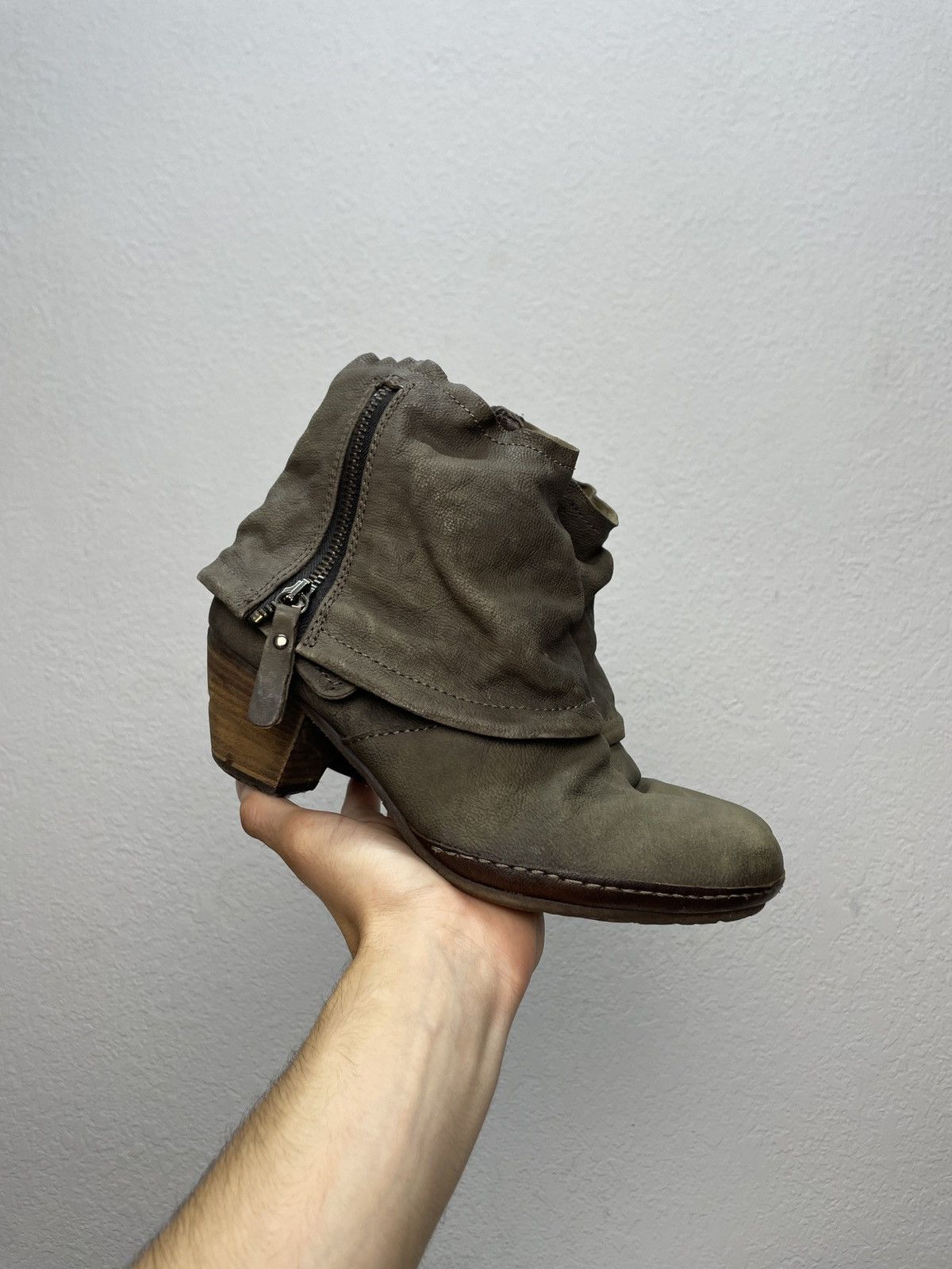 A.S.98 Vintage Italian AS 98 Rick Owens Style Leather Biker Boots Size US 8 / IT 38 - 1 Thumbnail