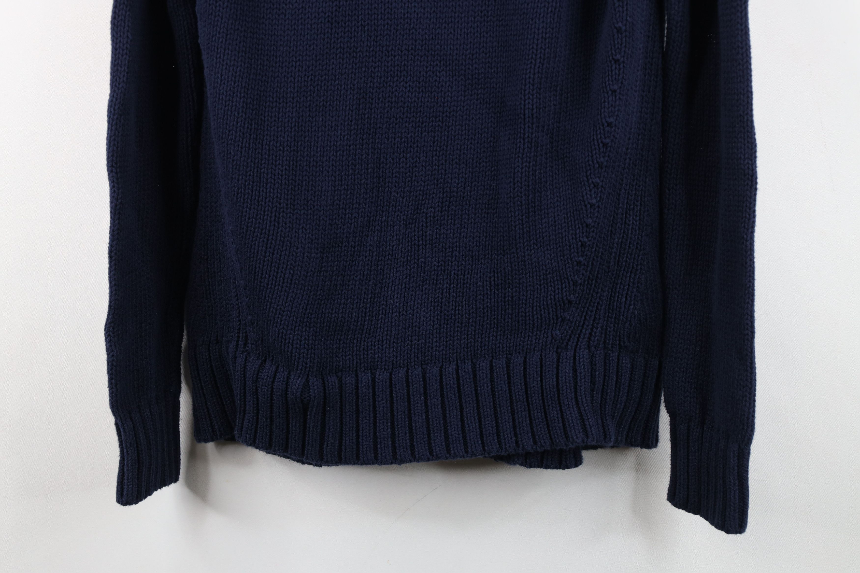 J.Crew Vintage J Crew Baggy Marled Knit Sweater Navy Blue Cotton Size S / US 4 / IT 40 - 3 Thumbnail