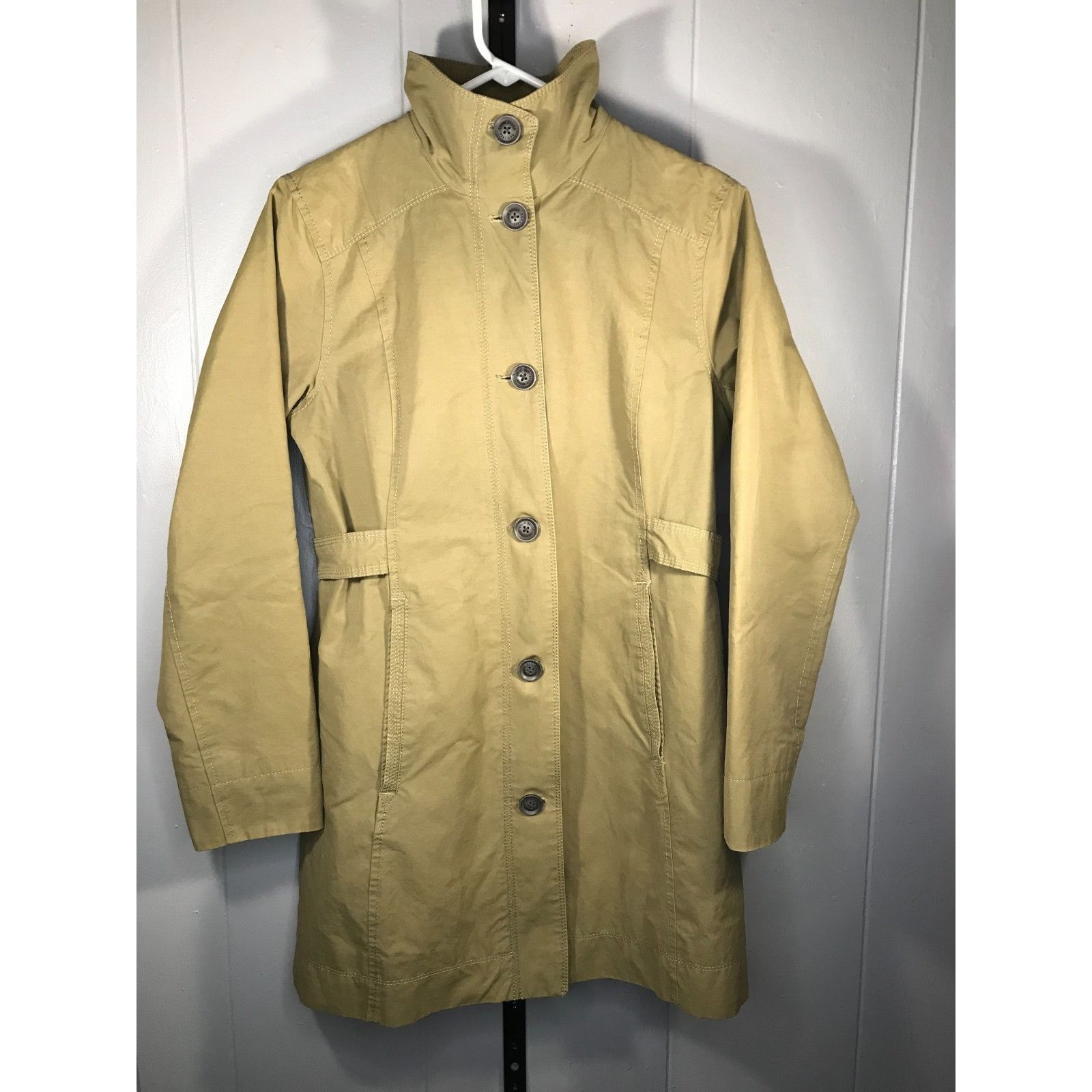 Eddie Bauer Eddie Bauer Khaki Tan Button Mid length Trench Coat Womens S Size S / US 4 / IT 40 - 1 Thumbnail