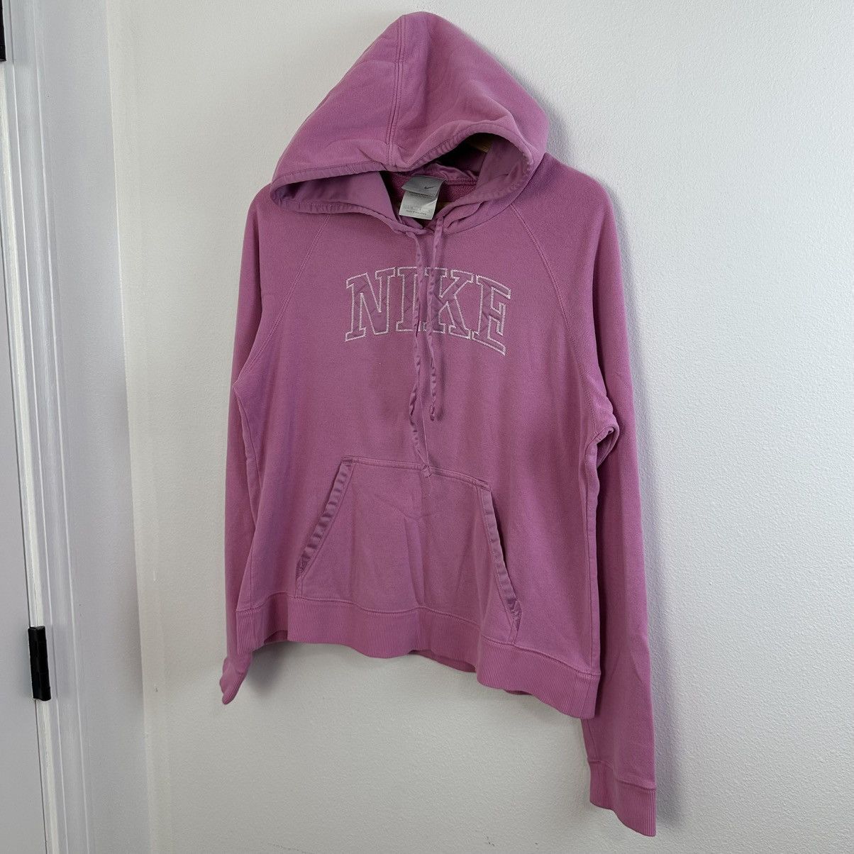Nike × Vintage Vintage Nike Hoodie Sweatshirt Pink Satin Size L / US 10 / IT 46 - 2 Thumbnail