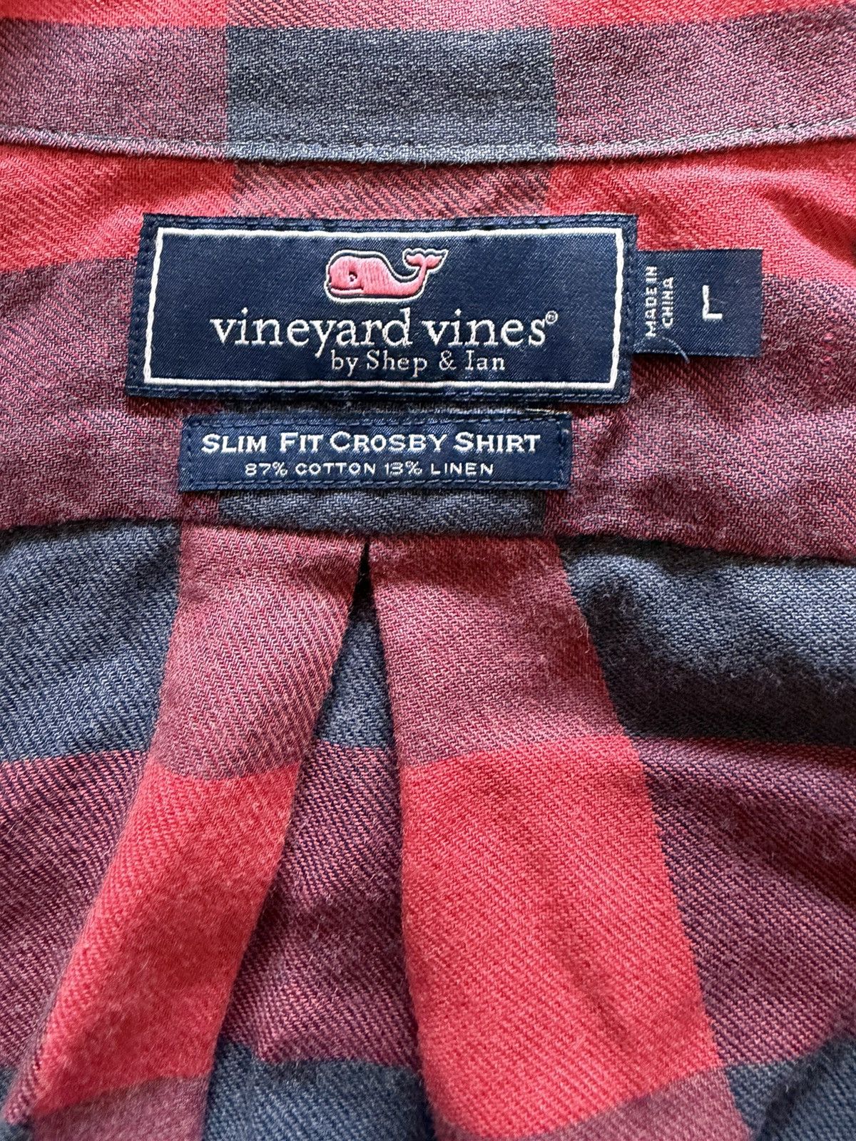 Vineyard Vines Vineyard Vines Linen Red and Blue Shirt Size US L / EU 52-54 / 3 - 4 Thumbnail
