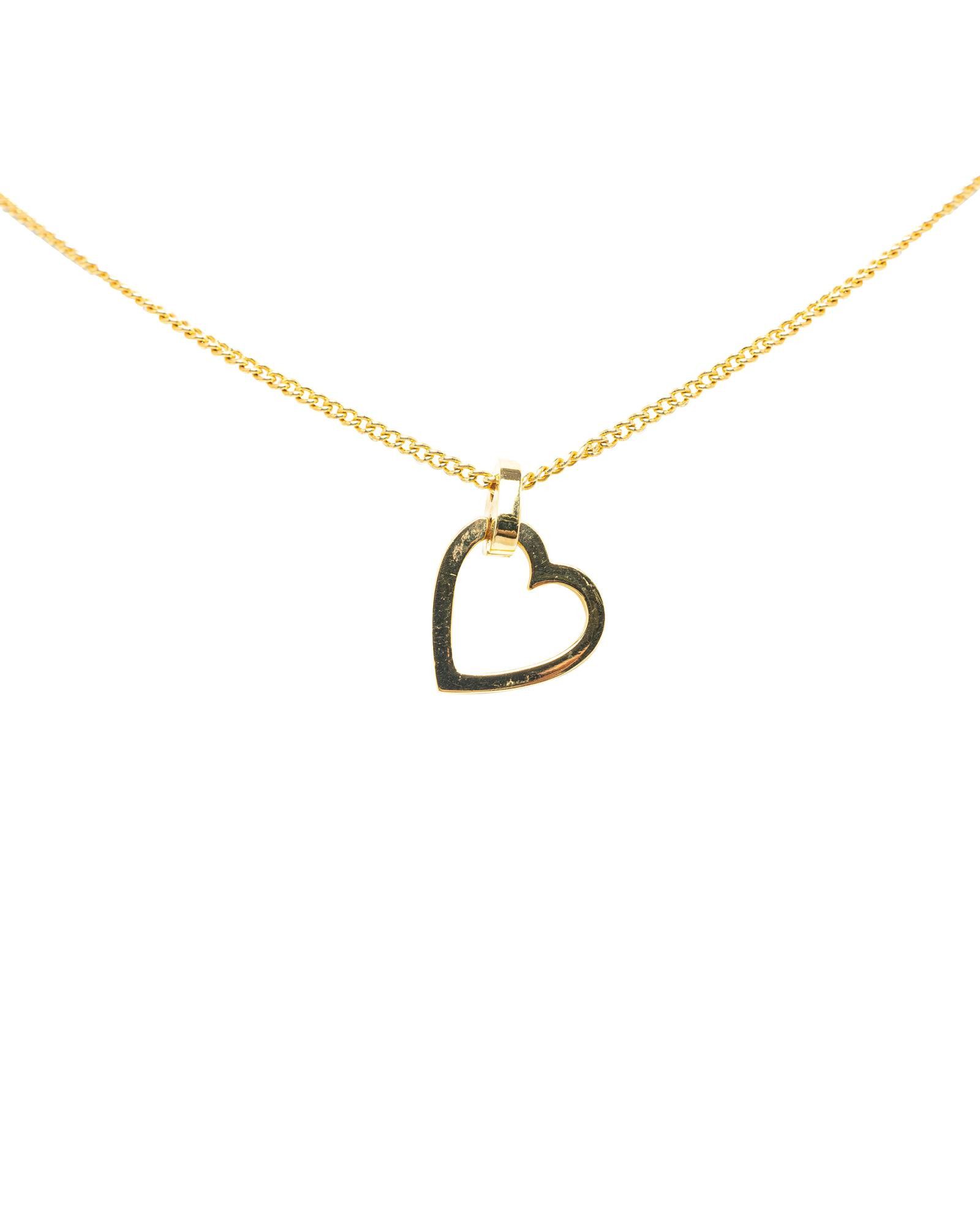 image of Dior Gold-Tone Heart Pendant Necklace, Women's