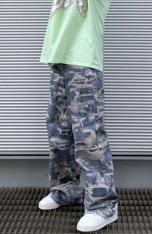 Designer × Vintage High Street Straight Loose Gothic y2k Jeans Trousers Size US 32 / EU 48 - 1 Thumbnail