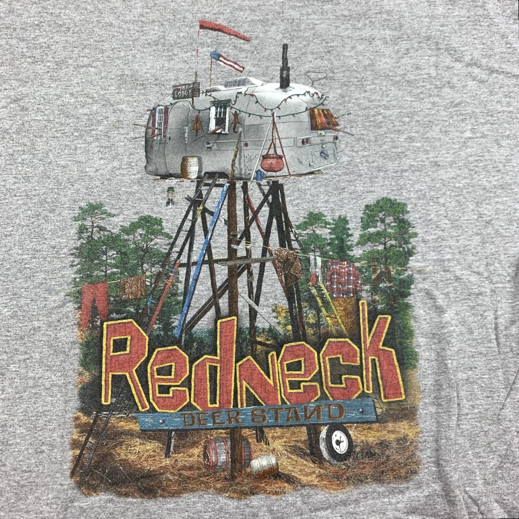 Vintage VINTAGE Redneck Deer Stand Shirt Adults XL Gray Funny Graphic Tee Y2K Fun Country Size US XL / EU 56 / 4 - 2 Thumbnail