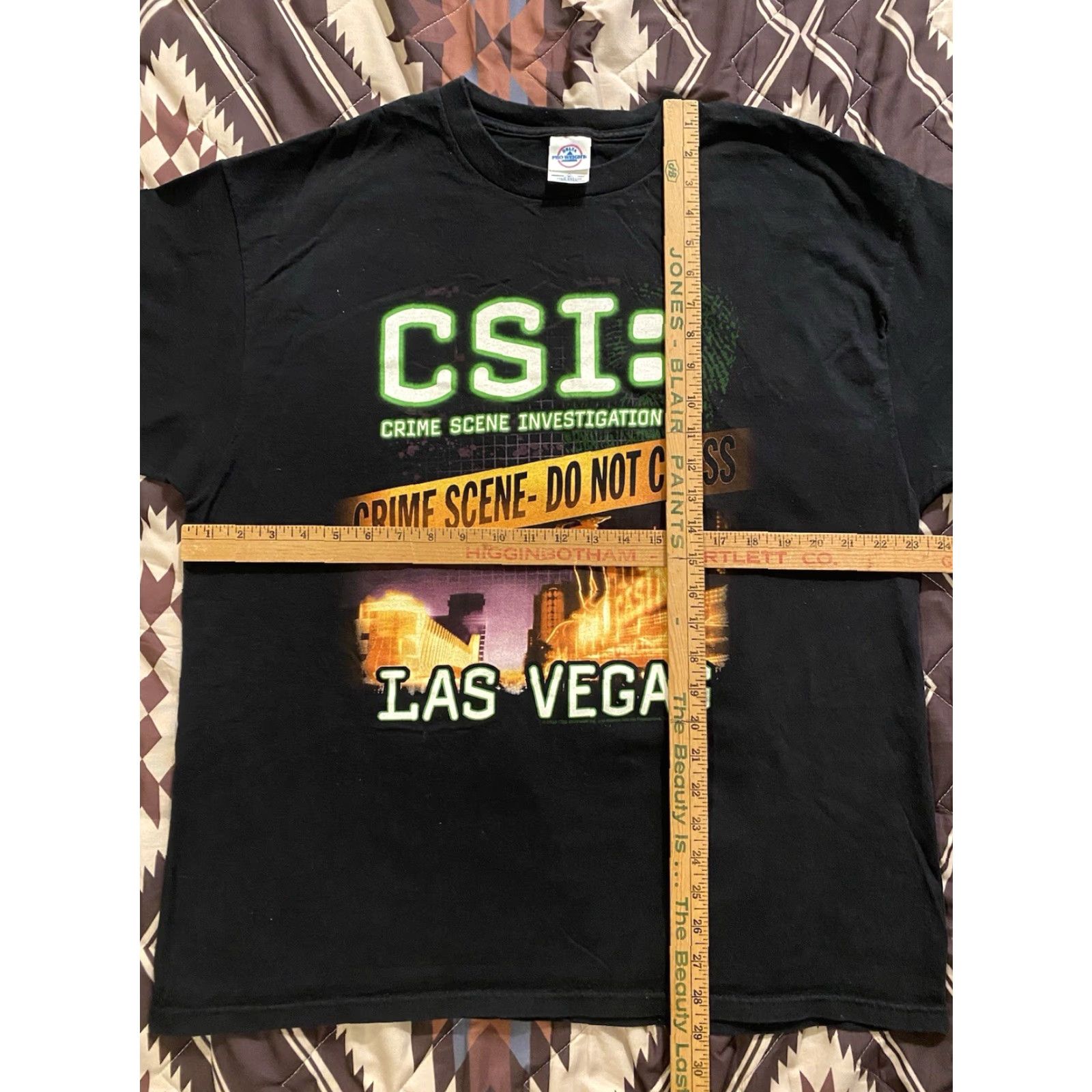 Delta VINTAGE Delta Pro Weight T Shirt CSI Las Vegas Promo Shirt Black Mens XL T-Shirt Graphic Print Crew Neck Short Sleeve Size US XL / EU 56 / 4 - 3 Thumbnail