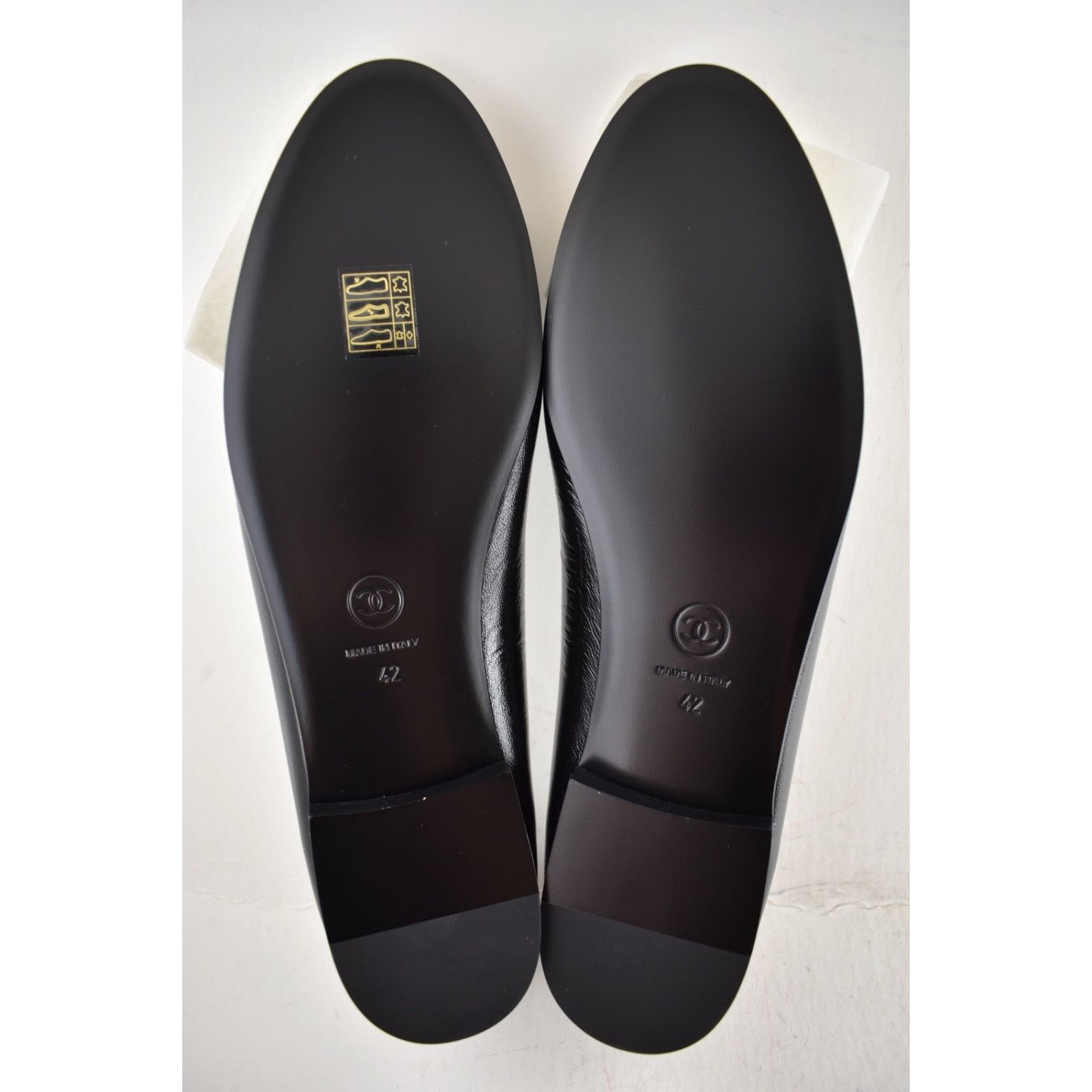 Chanel Chanel 26S Black White Lambskin CC Bow Ballet Flat 42 Size US 11 / IT 41 - 21 Thumbnail