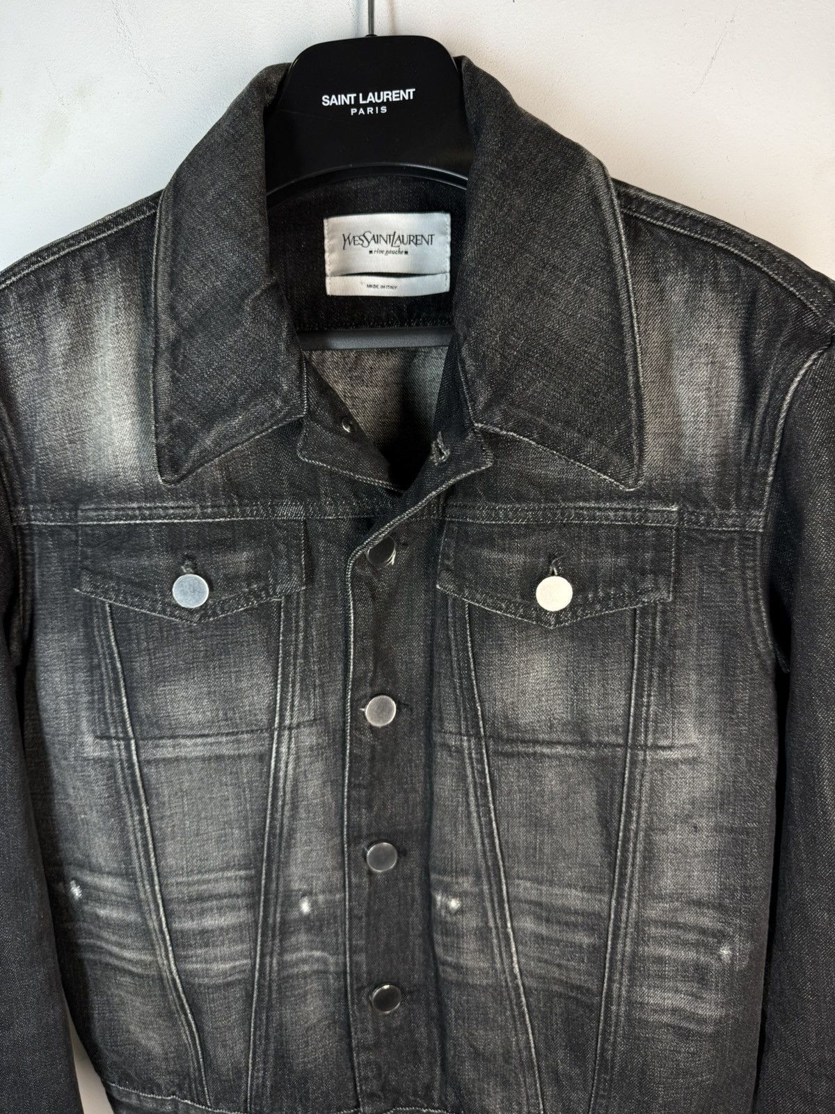 Yves Saint Laurent Tom Ford YSL Denim Jacket Black Italy Size US M / EU 48-50 / 2 - 3 Thumbnail