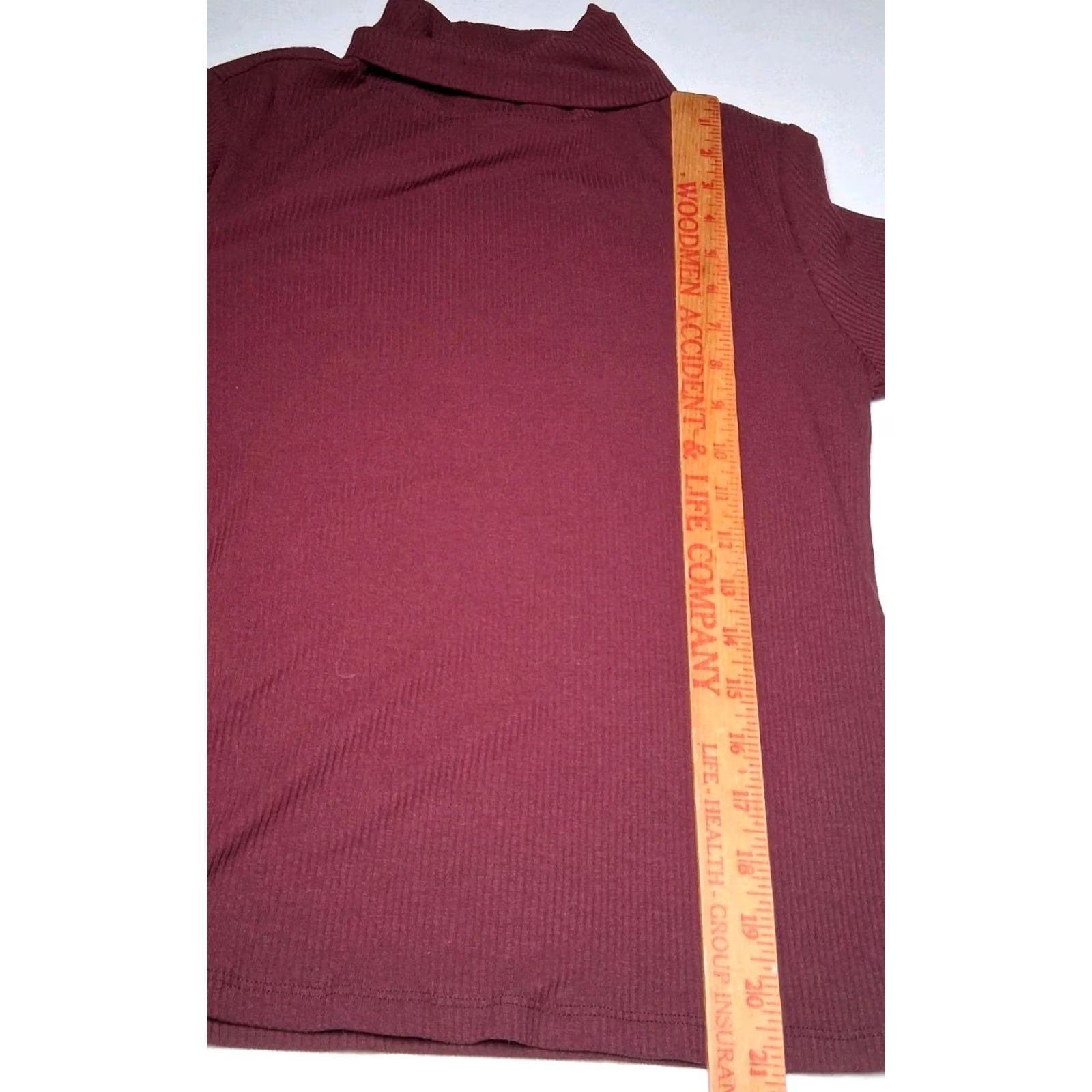 Old Navy Old Navy Turtleneck Shirt Women S Maroon Ribbed Knit NEW Size S / US 4 / IT 40 - 3 Thumbnail