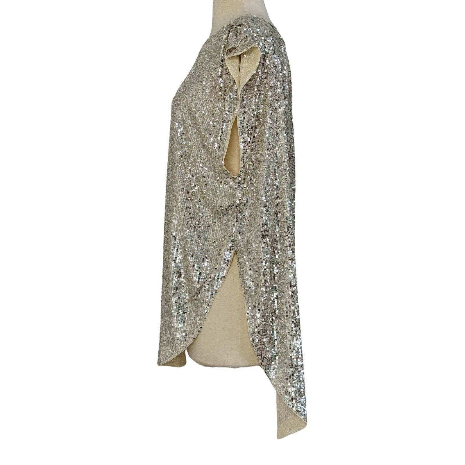 Free People FREE PEOPLE Shine Time Live Gold Silver Sequin Tunic Size XS Size XS / US 0-2 / IT 36-38 - 12 Thumbnail