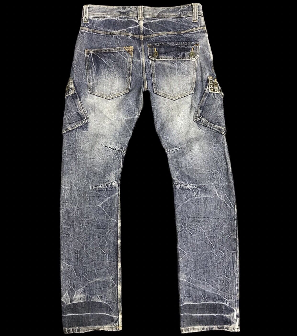 Japanese Brand D115 TWENTYWORKS Japan Riveted Cargo Jeans Size US 32 / EU 48 - 2 Thumbnail