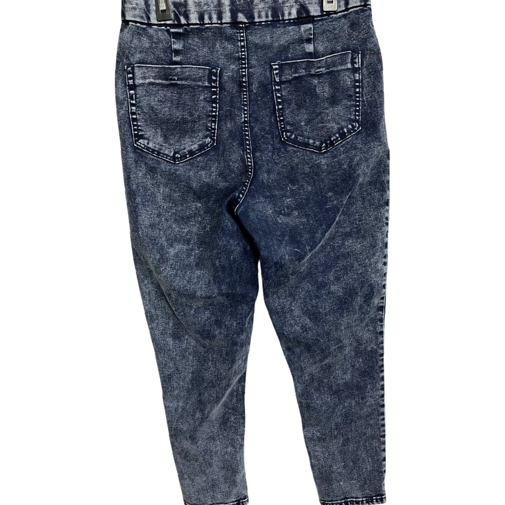 Vintage NOBO Jeans Women Juniors Size 19 High Rise Skinny Pull On Acid Wash Blue Denim 28in Inseam Pockets Vintage: No Size 24" / US 00 / IT 34 - 2 Thumbnail