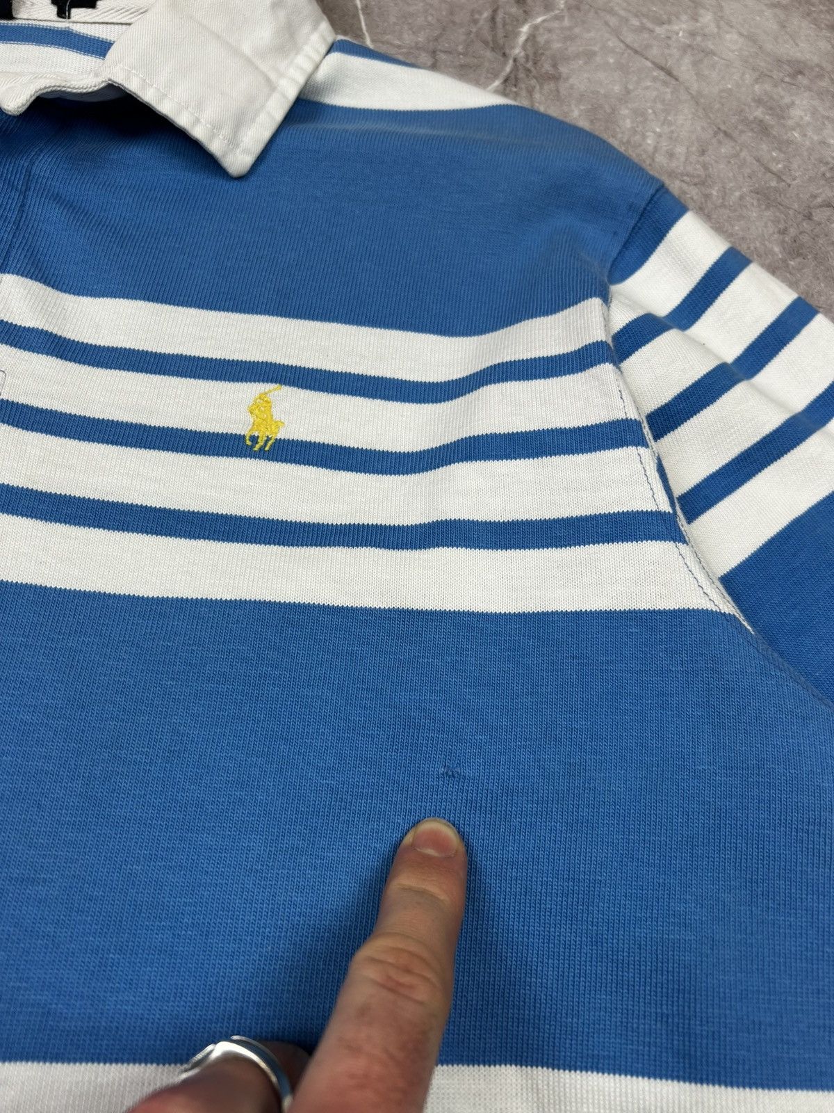 Polo Ralph Lauren Vintage Polo Ralph Lauren Rugby Long Sleeve Striped Shirt Size US XL / EU 56 / 4 - 5 Thumbnail