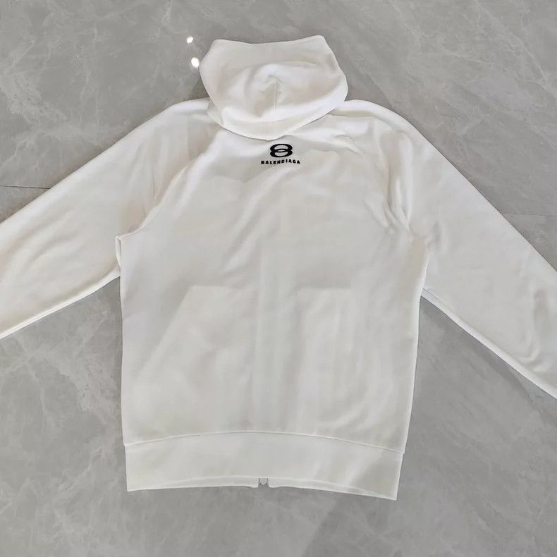 Balenciaga Balenciaga White Zip Hoodie Size S Size US S / EU 44-46 / 1 - 1 Thumbnail