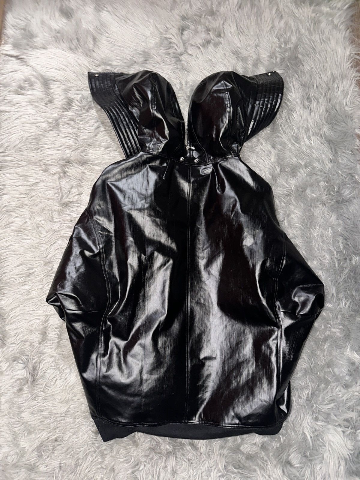 Rick Owens Drkshdw Rick Owens Waxed Exploder Hooded Bomber Size US L / EU 52-54 / 3 - 4 Thumbnail