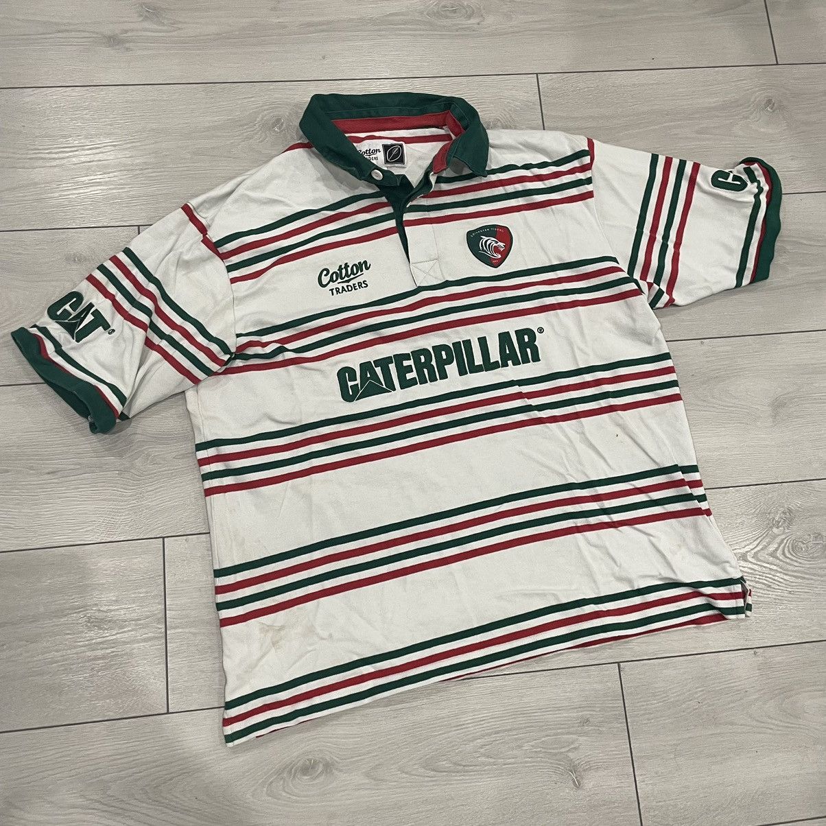 Cotton Traders CATERPILLAR LEICESTER TIGERS RUGBY POLO tee jersey shirt Size US XL / EU 56 / 4 - 1 Thumbnail