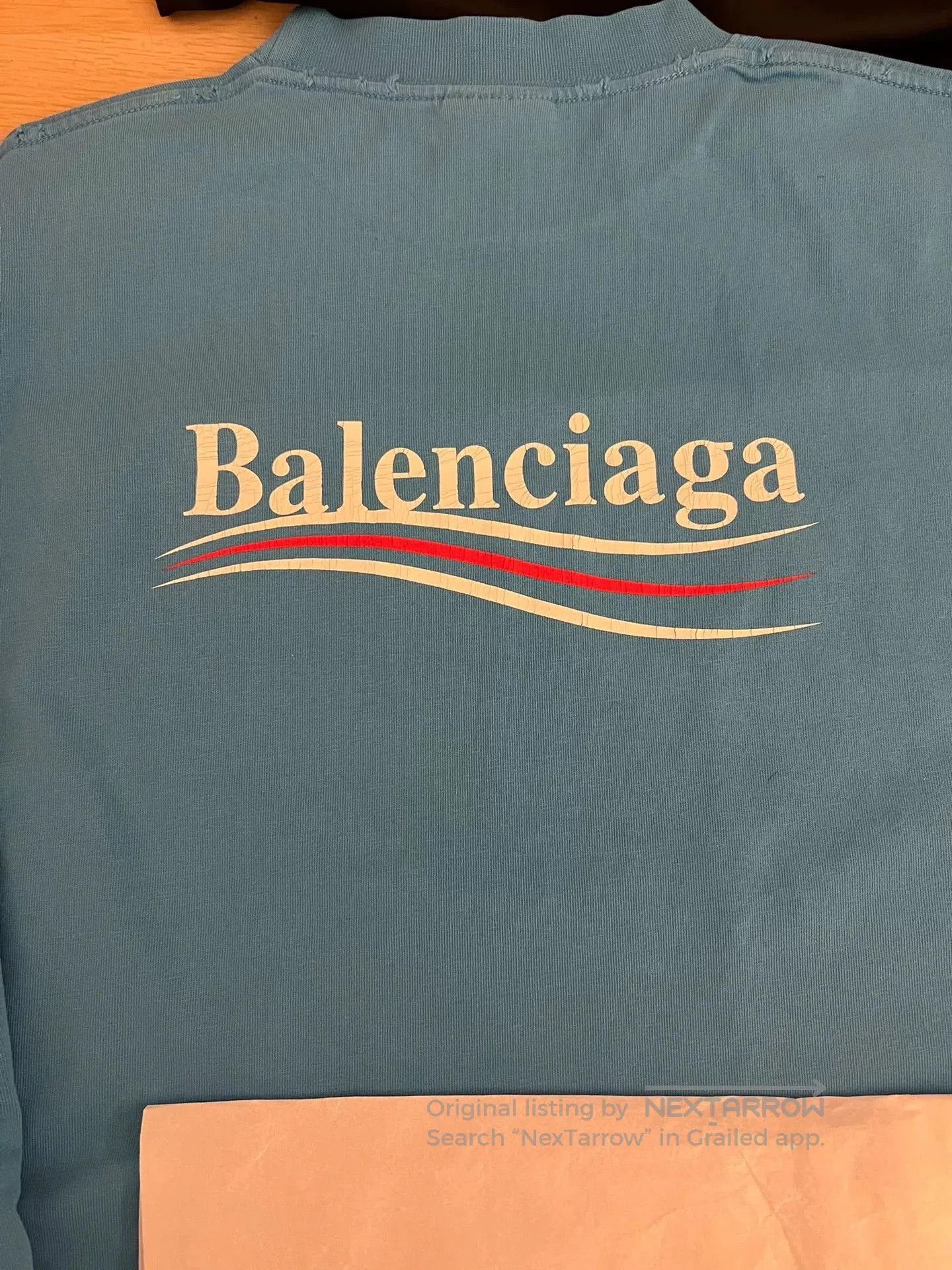 Balenciaga balenciaga distressed short sleeve t-shirt. Size US XS / EU 42 / 0 - 6 Thumbnail