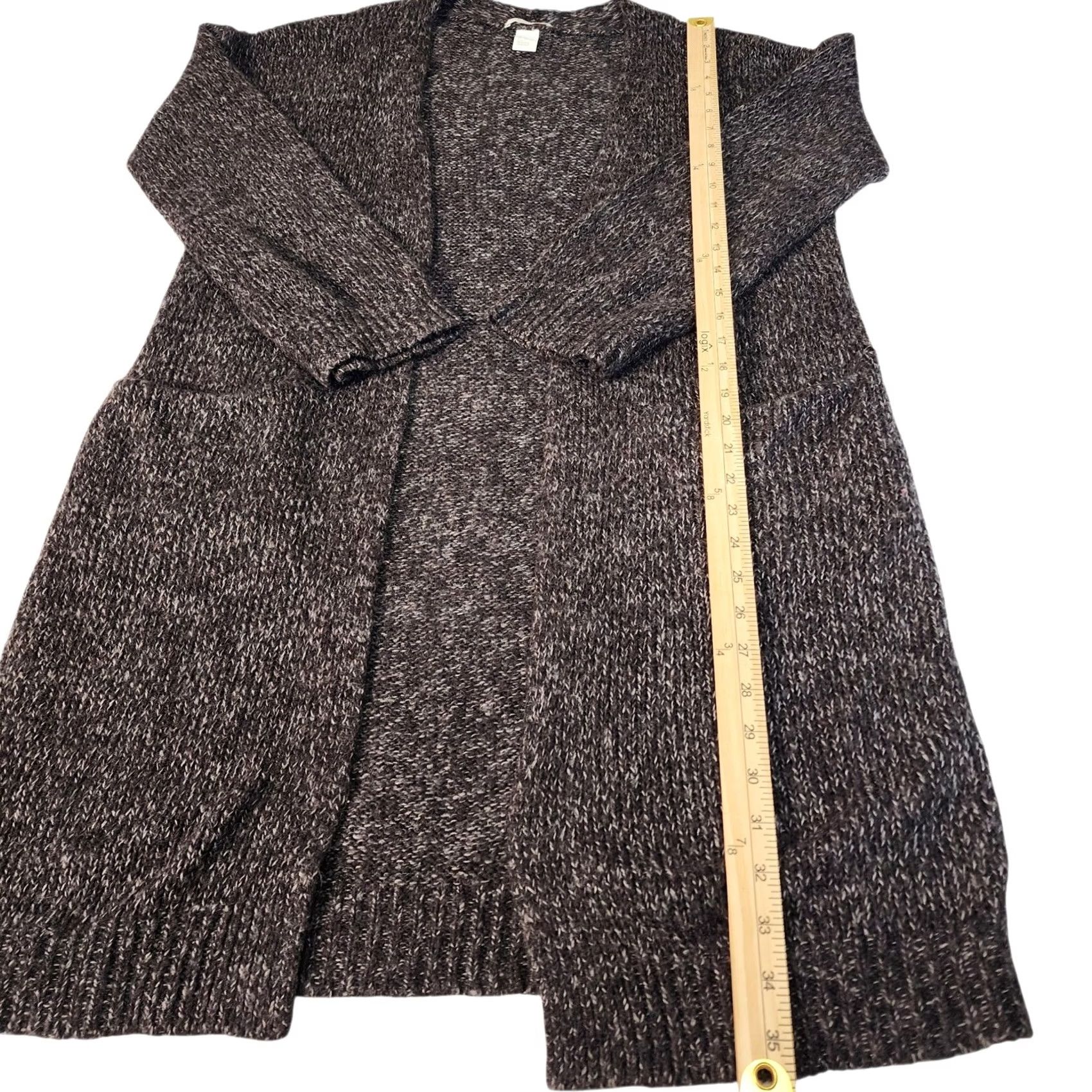 H&M H&M Knit Cardigan Long Sleeve Open Front Pockets Charcoal Gray Womens S Size S / US 4 / IT 40 - 4 Thumbnail
