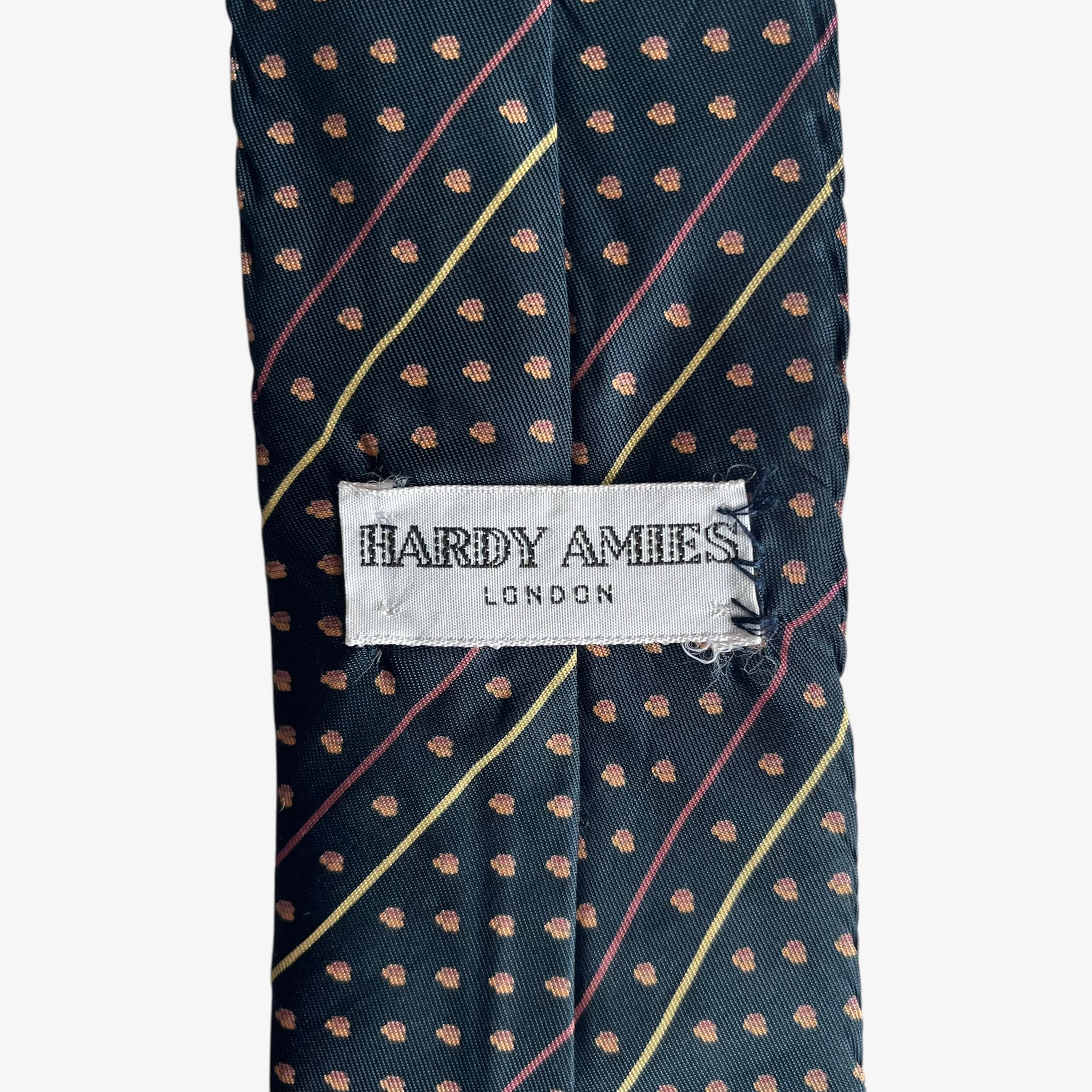 Hardy Amies Vintage 90s Hardy Amies Geometric Striped Print Silk Tie Size ONE SIZE - 2 Thumbnail