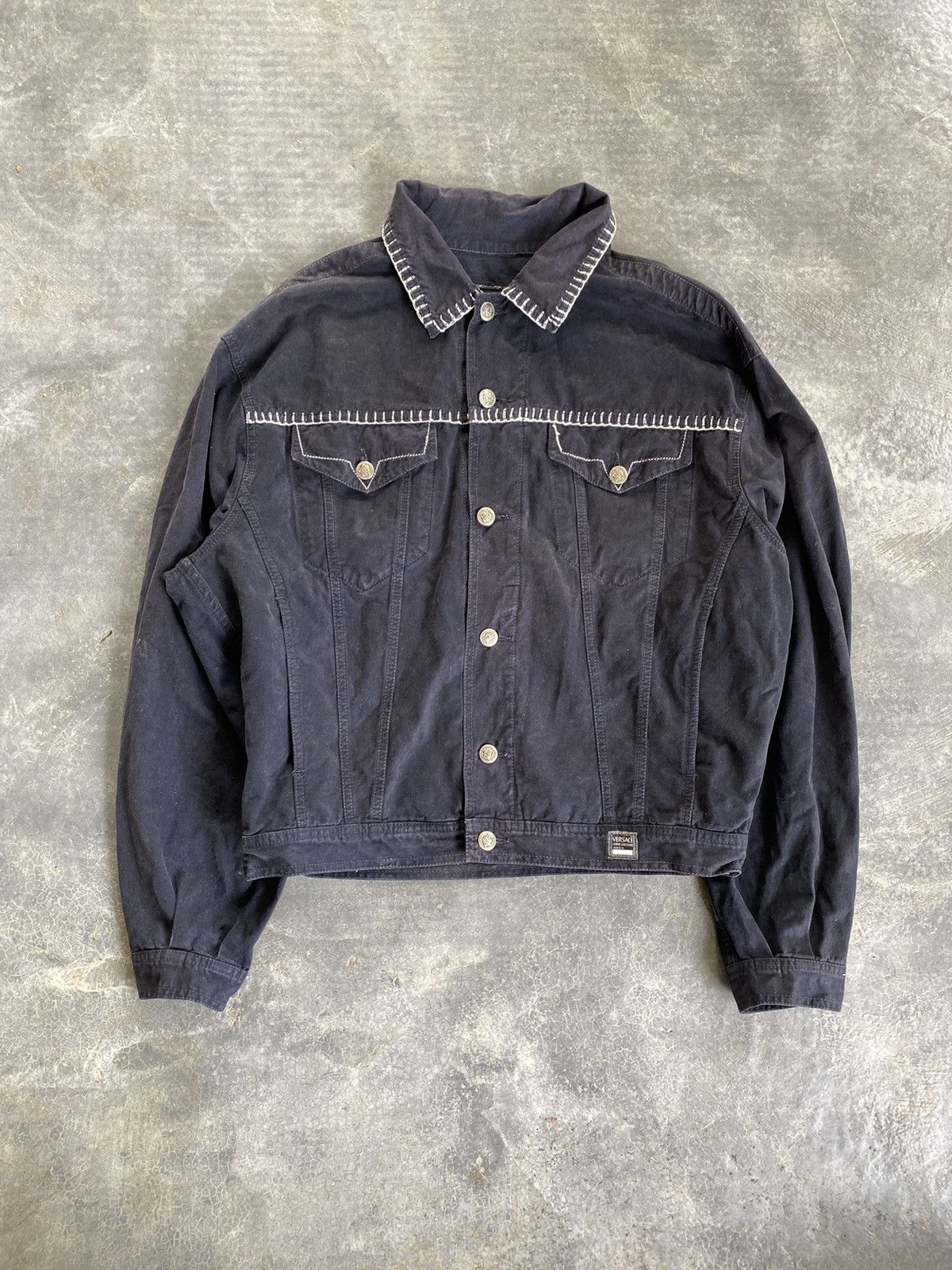 Versace × Versace Jeans Couture × Versus Versace 90s Versace Contra Stitch Detailing Jacket Size US L / EU 52-54 / 3 - 2 Thumbnail