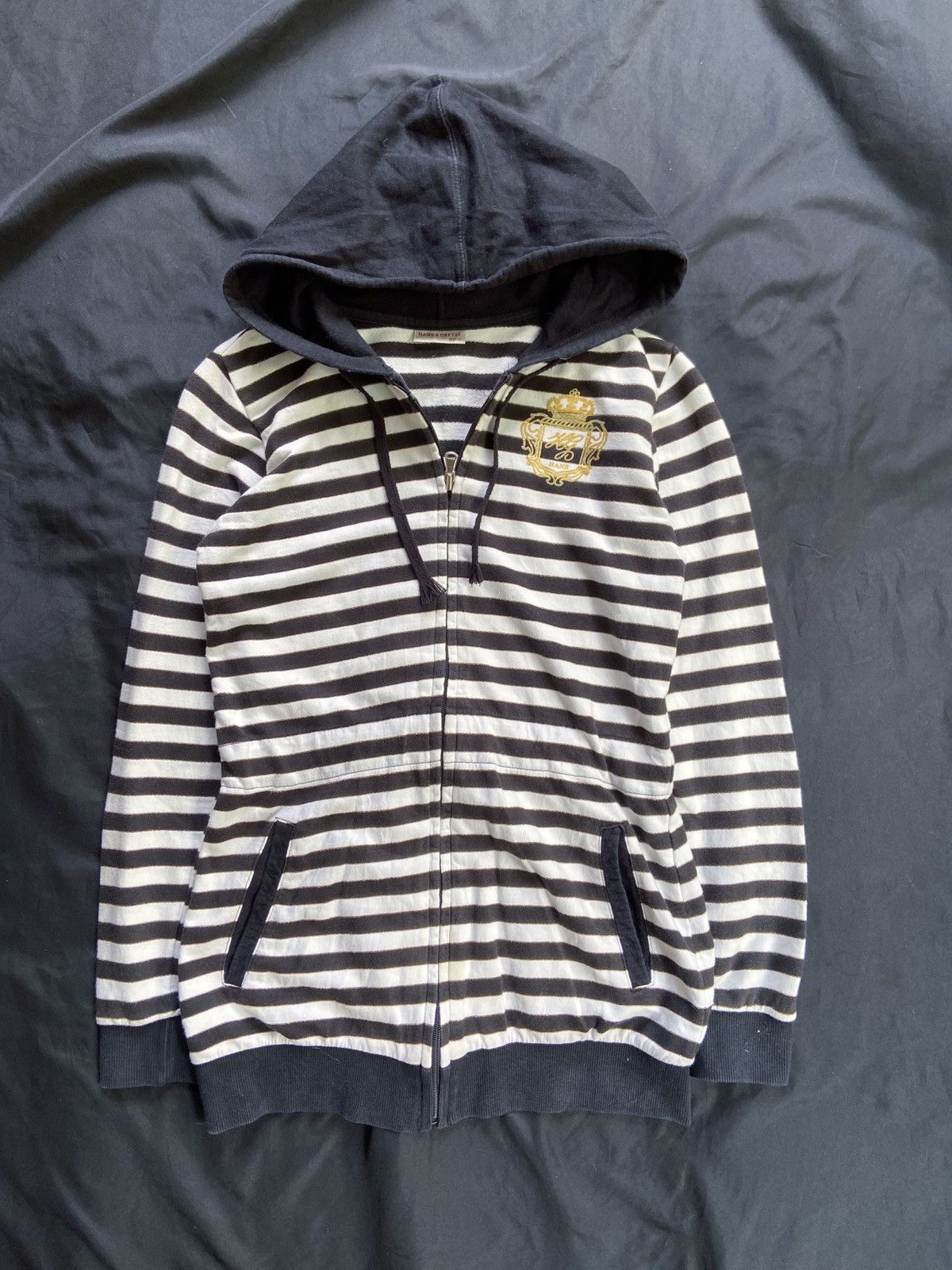 Tommy Hilfiger Zip Up Hoodie Grey HANS GRETEL PUNK STRIPED STYLE