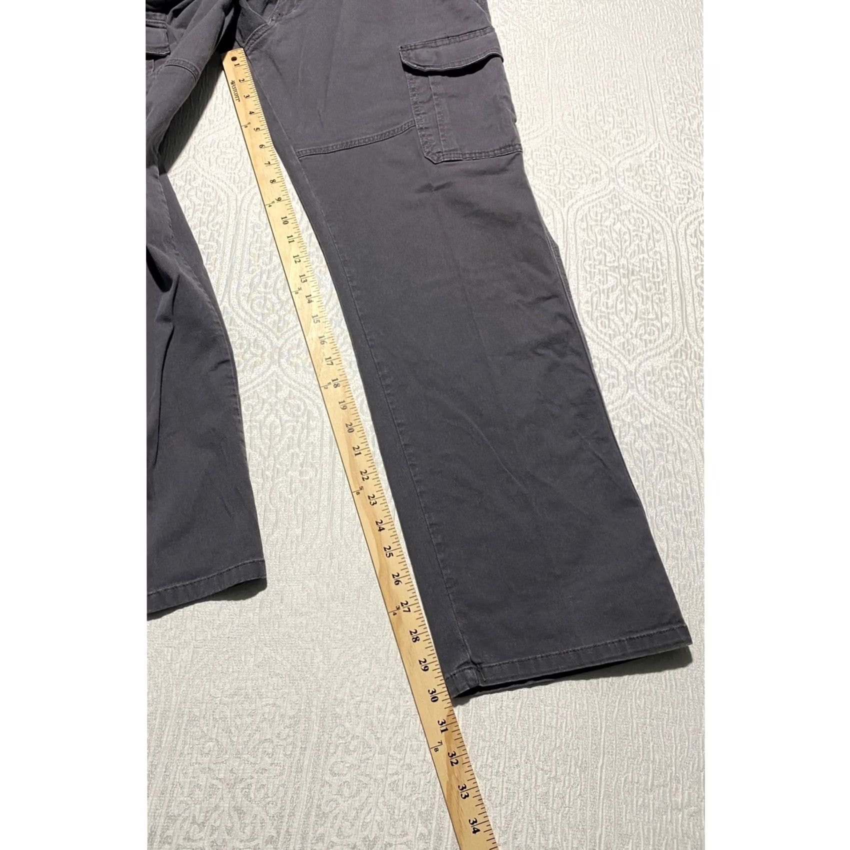 Wrangler Wrangler Cargo Pants Gray Dark 36x32 Relaxed Fit Denim Cotton Blend Stretch Workwear Casual Size US 36 / EU 52 - 5 Thumbnail