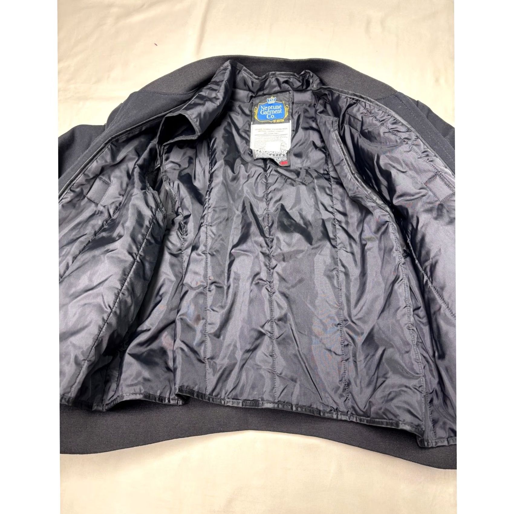 CO Neptune Garment Co. Boston Navy Blue Wool Blend Thinsulate Bomber Jacket Women 12 Size XL / US 12-14 / IT 48-50 - 2 Thumbnail