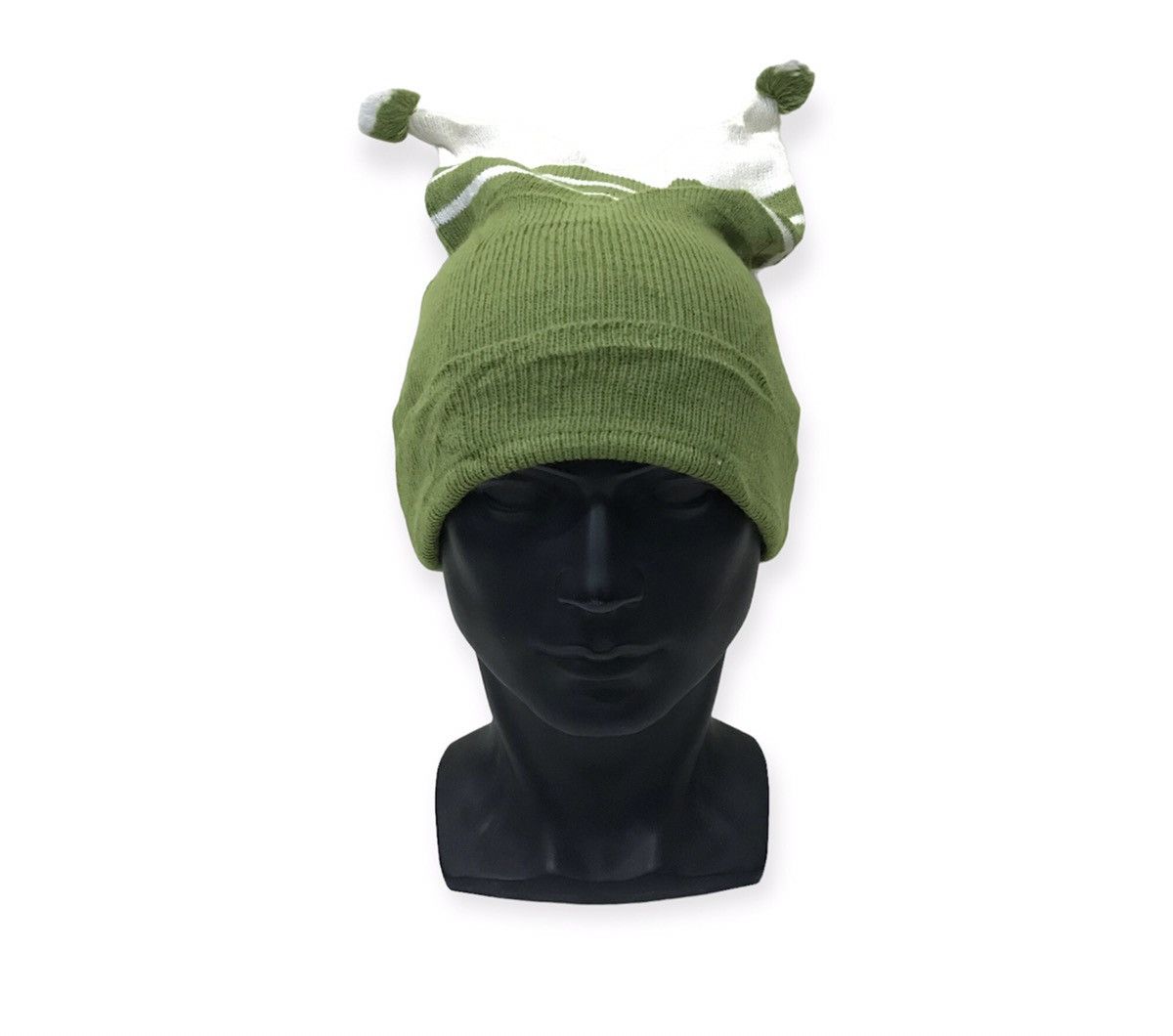 image of Bunny Horn Beanie Hat in Green, Men's