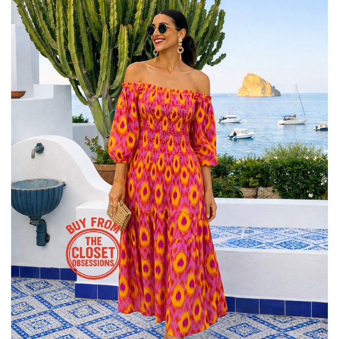 Zara Blogger Fave Smocked Off-Shoulder Maxi Dress Nwt, Women’s (