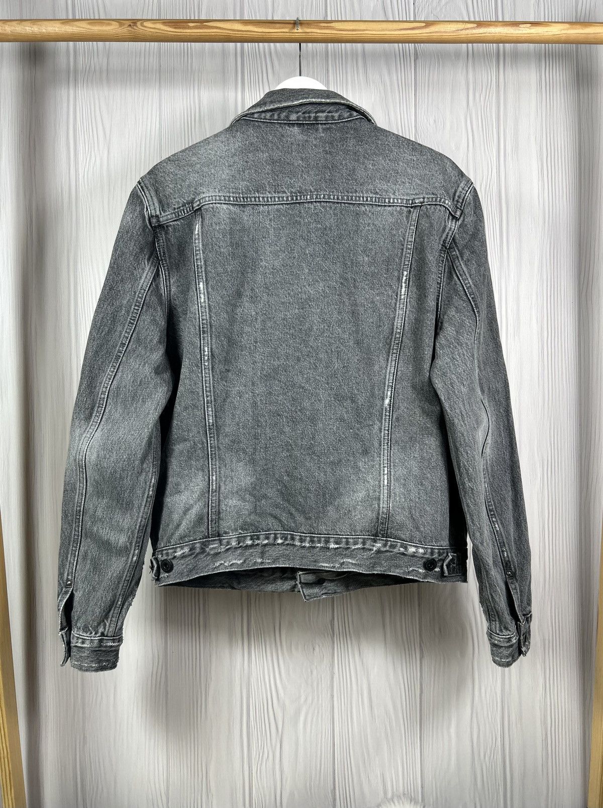 Allsaints Allsaints Bilton Denim Distressed Jacket Size XL Dark Gray Size US XL / EU 56 / 4 - 9 Thumbnail