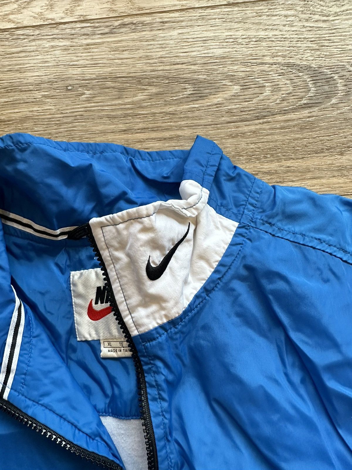 Nike × Vintage 90s Vintage Nike Nylon Retro Track Jacket Swoosh Logo Rare Size US XL / EU 56 / 4 - 7 Thumbnail
