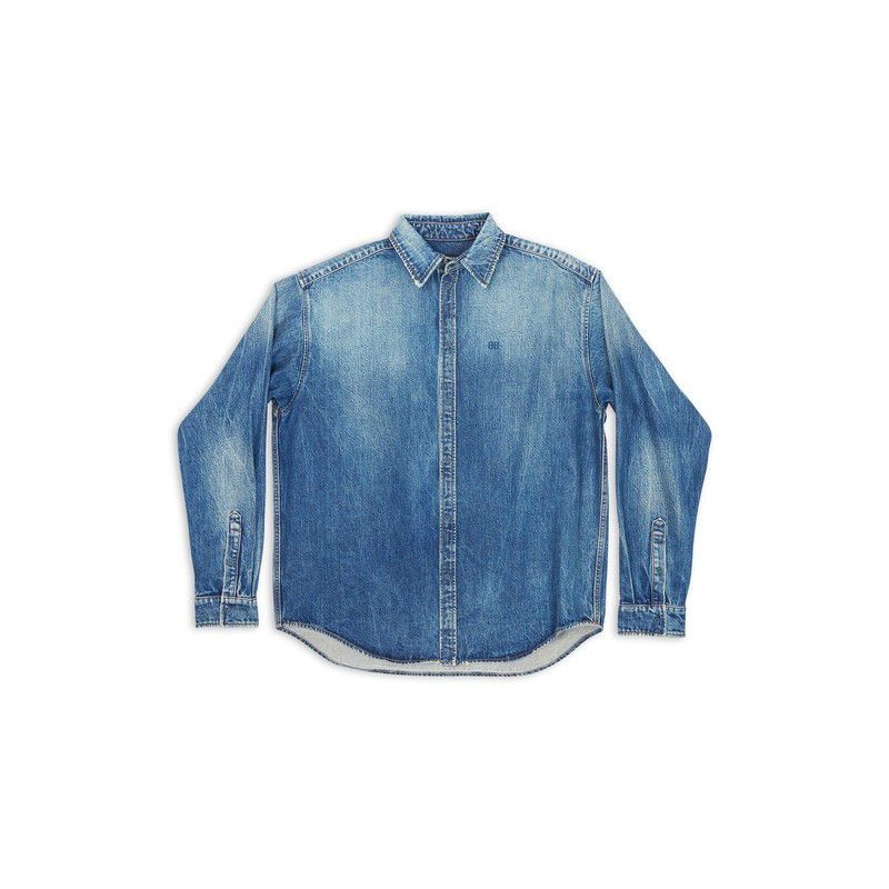 Balenciaga o1w1db11125 BB Shirt Large Fit in Blue Size US XL / EU 56 / 4 - 1 Thumbnail