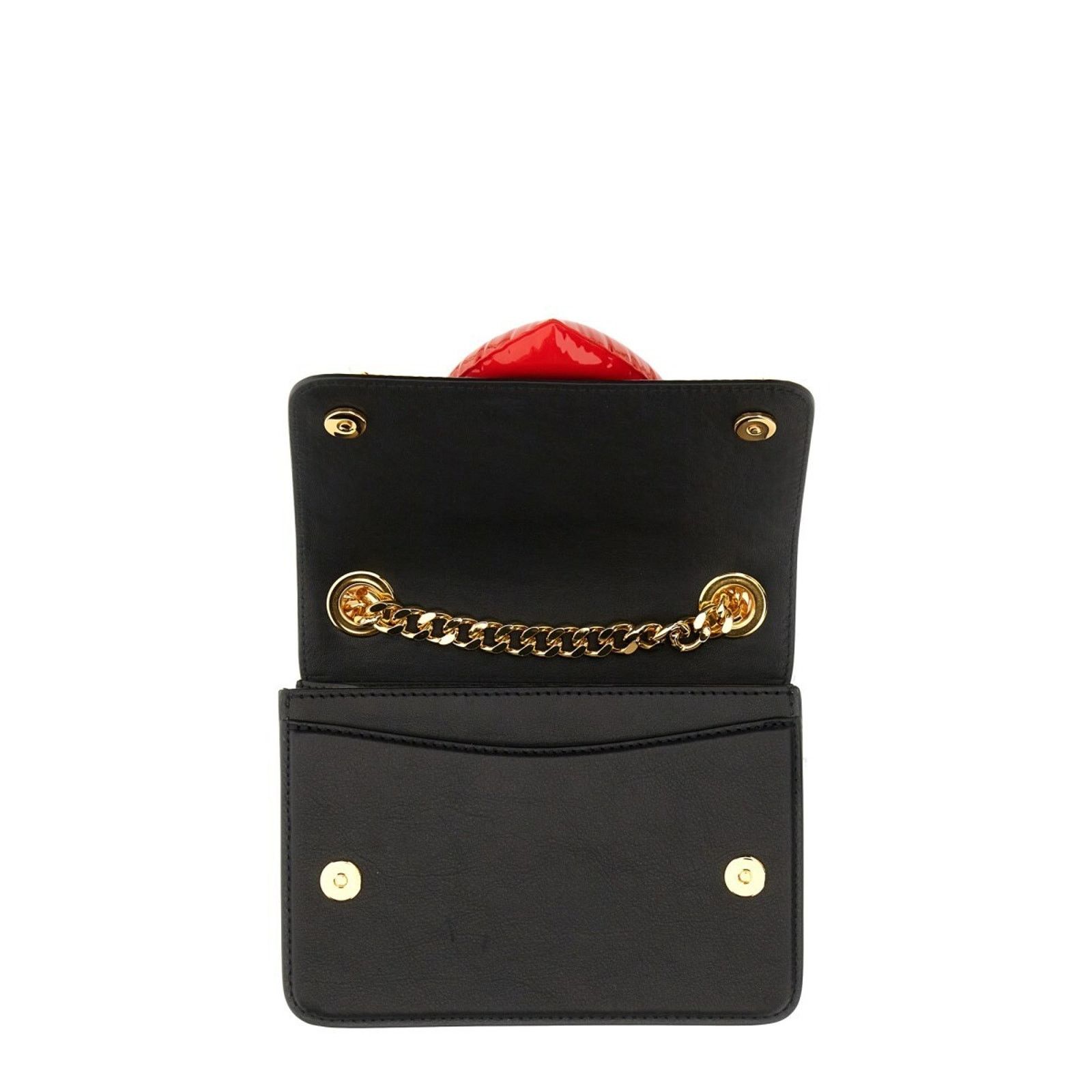 Moschino SS23 MOSCHINO Couture Jeremy Scott Black Leather Red Heart Size ONE SIZE - 9 Thumbnail