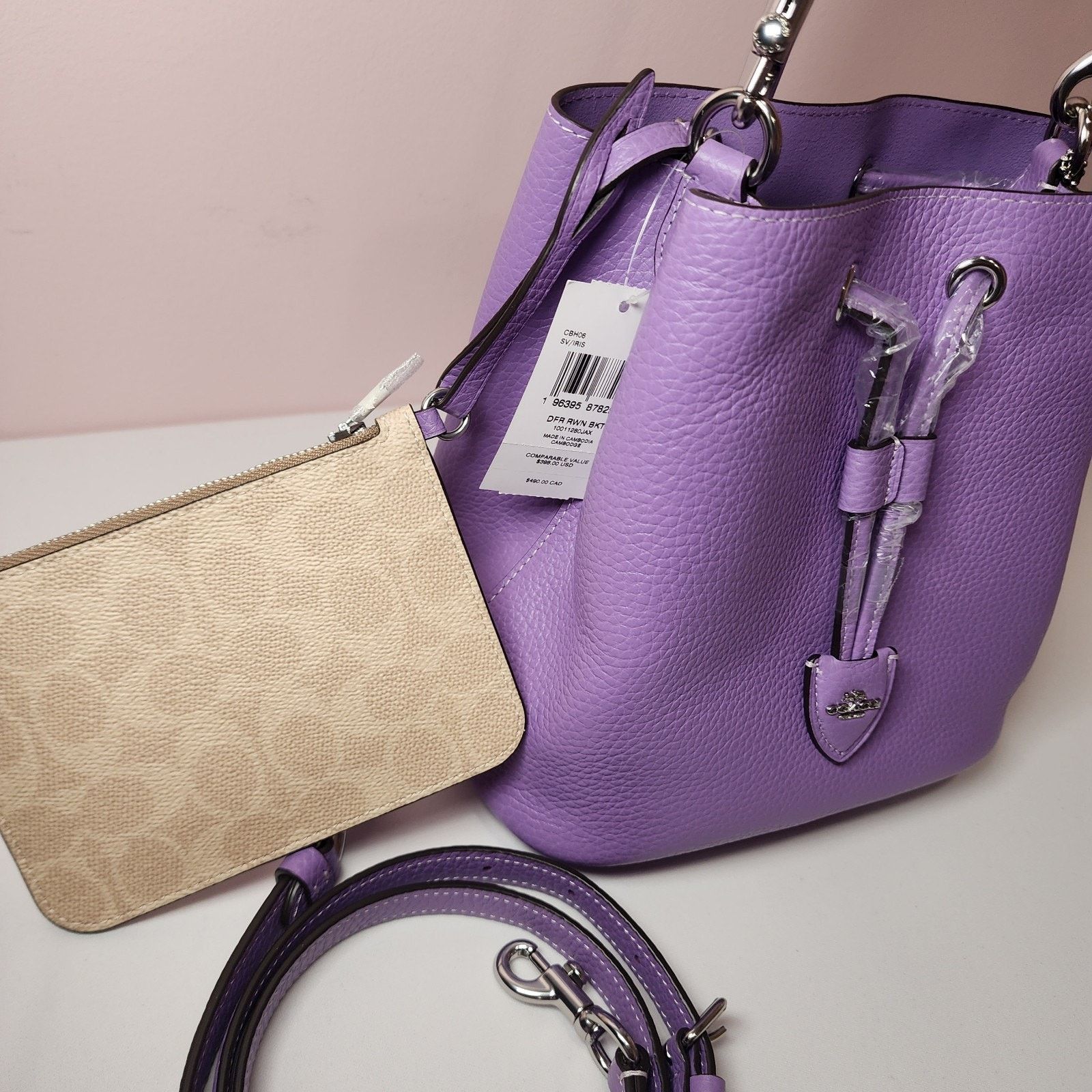 Coach Coach CBH06 Rowan Bucket Bag Double Face Pebble Leather Iris Size ONE SIZE - 4 Thumbnail