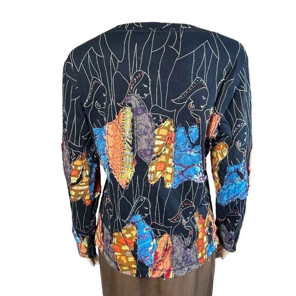 Chicos Chico's Bohemian Embroidered Long Sleeve Cotton Top Size 1 Size M / US 6-8 / IT 42-44 - 4 Thumbnail
