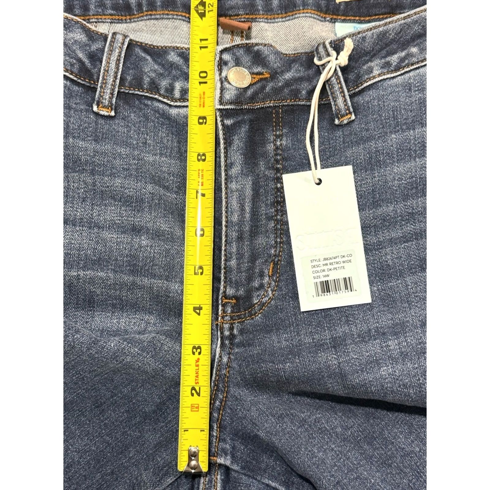 Vintage Judy Blue Retro Wide Leg Crop Jeans 14W Petite High Waist Boho Casual Size 24" / US 00 / IT 34 - 8 Thumbnail