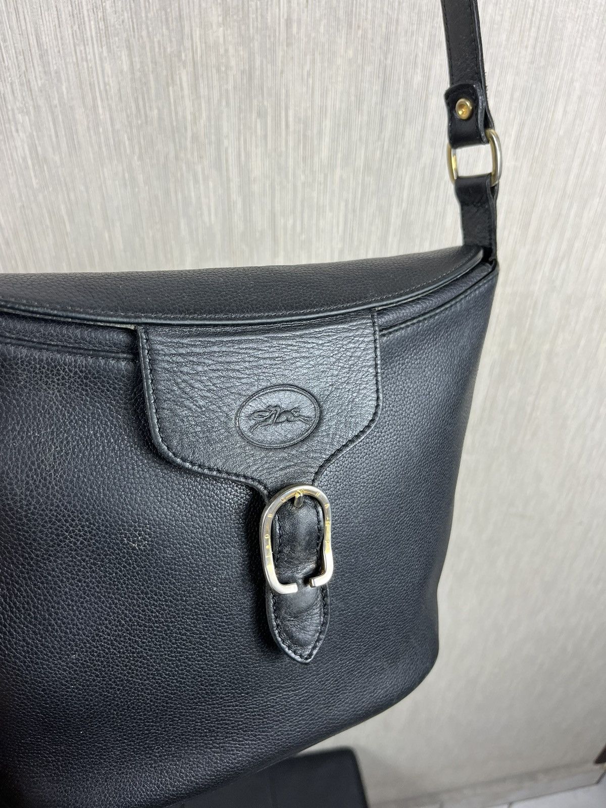 Leather × Longchamp × Vintage Vintage Longchamp crossbody genuine leather bucket bag logo Size ONE SIZE - 5 Thumbnail