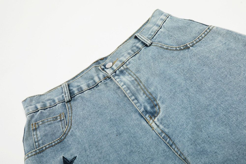 Vintage American star embroidered pocket denim curved jeans Size US 32 / EU 48 - 4 Thumbnail