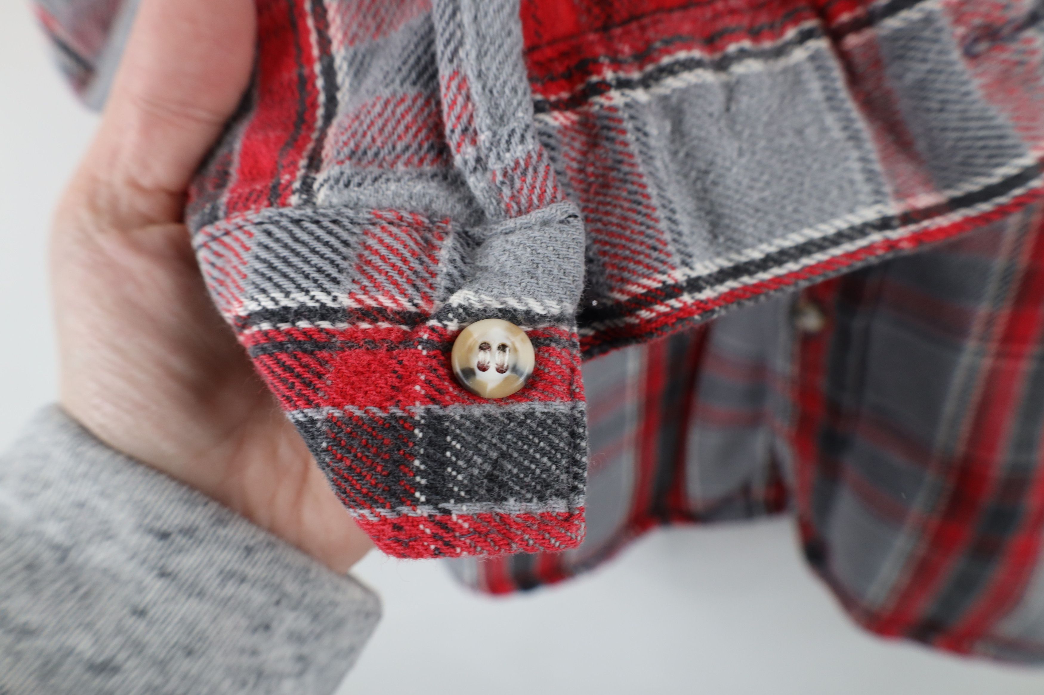 Vintage Vintage 90s Streetwear Heavyweight Button Shirt Plaid Size US L / EU 52-54 / 3 - 4 Thumbnail
